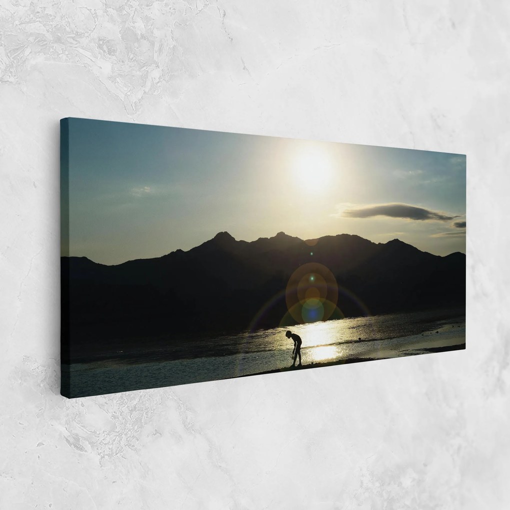 Tablou Canvas, 80x160cm, Dormitor si Living, Peisaje, Munti, Sunshine Mountain View