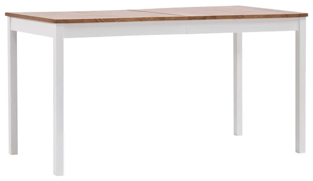 283378 vidaXL Set mobilier de bucătărie, 7 piese, alb și maro, lemn de pin
