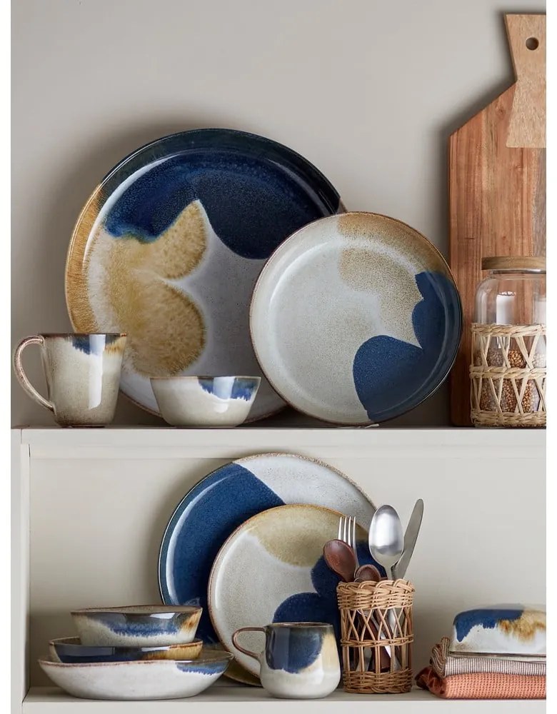 Serviciu de masă 12 buc. din gresie Jules – Bloomingville