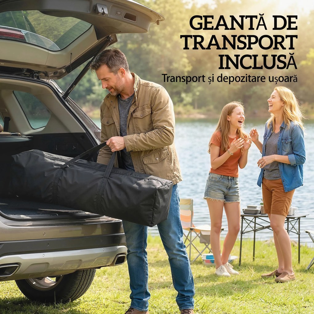 Outsunny Pavilion Pliabil Pavilion de Grădină Pop Up cu Plase de Țânțari, 4x4 m, Kaki | Aosom Romania