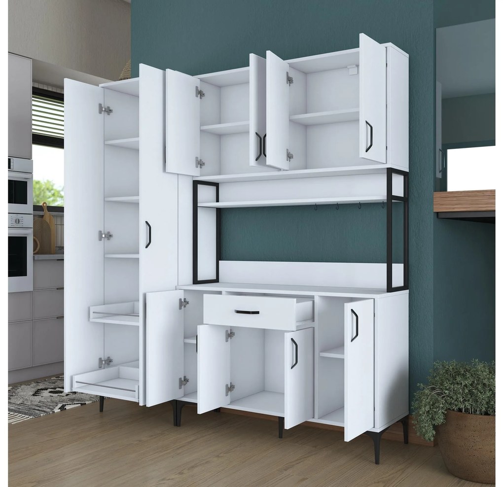 Set dulapuri bucătărie Jenaretta 33 (alb + negru). 1107096