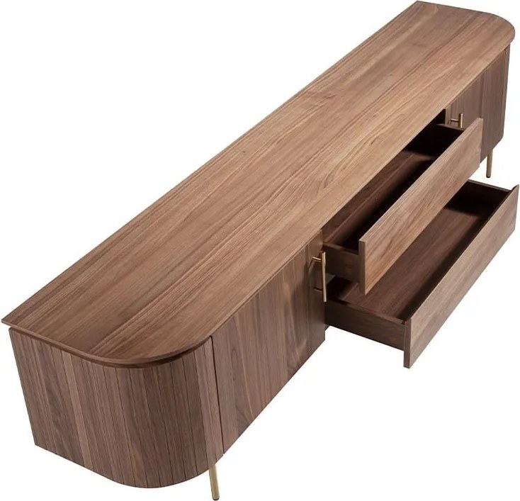 Comoda TV moderna design LUX Wood and Gold