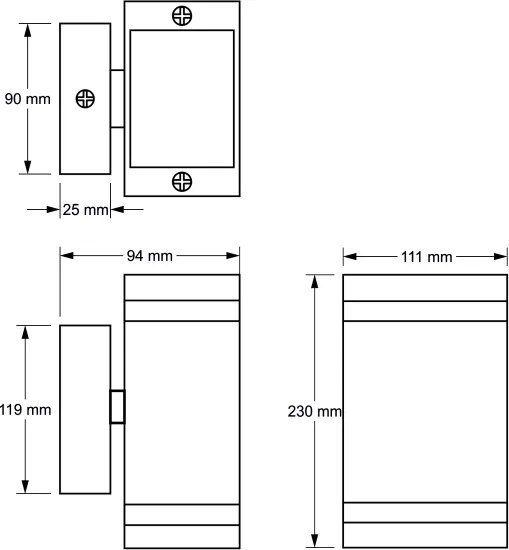 Aplică perete exterior LITEK 2xGU10/30W/230V IP44 gri