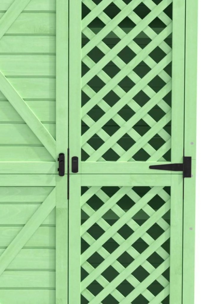 Depozit de mobilier de grădină din lemn pentru exterior, magazie de unelte rezistentă la intemperii, cu mult spațiu de depozitare și construcție din lemn stabilă, 90×56,5×175,3 cm, Verde