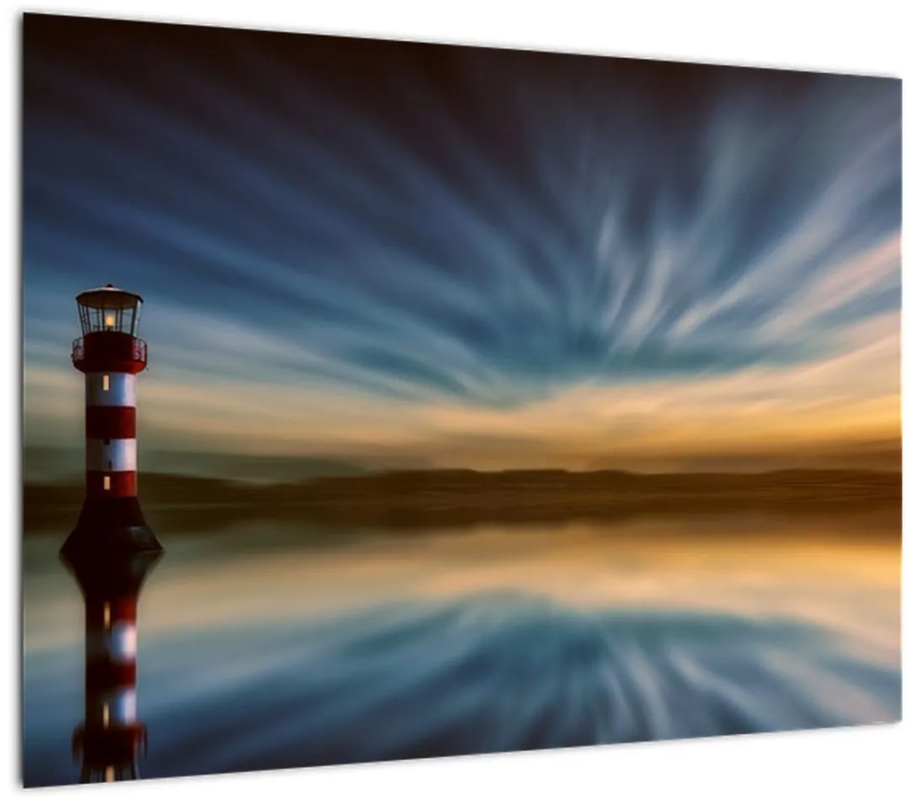Tablou pe sticlă cu far (70x50 cm)