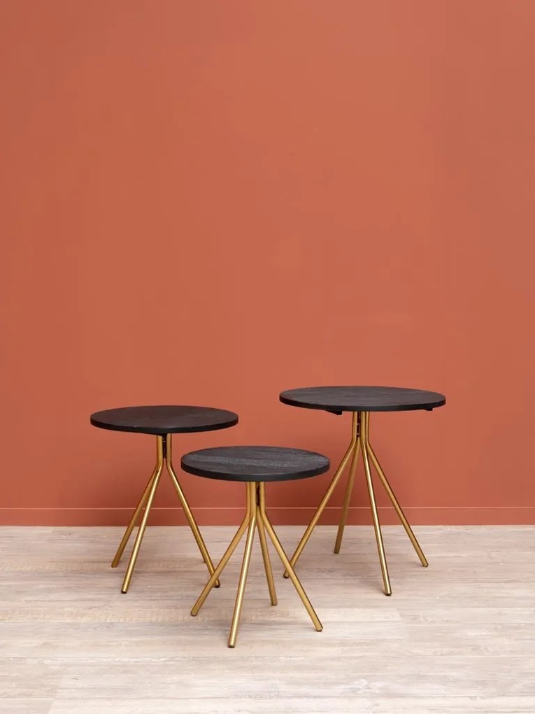 Set 3 masute laterale din lemn de mango, Supremes