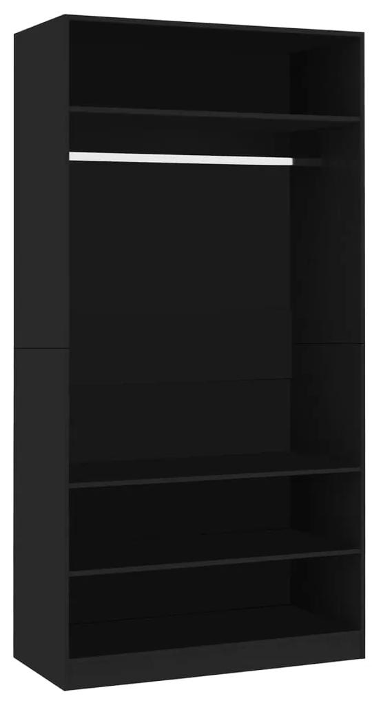 800226 vidaXL Șifonier, negru, 100x50x200 cm, lemn prelucrat