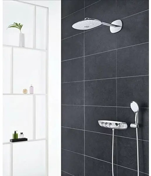 Sistem de dus cu termostat Grohe Rainshower Smartcontrol 360 Duo suprafata de pulverizare alba
