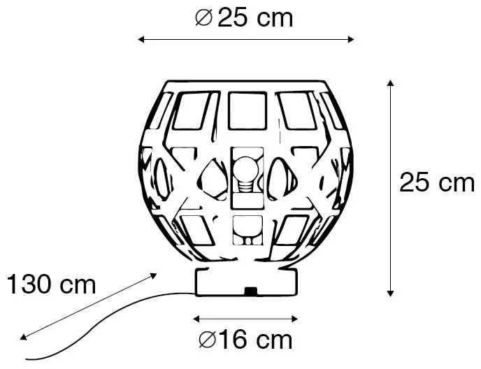 Lampă de masă industrială aur antic - Bobby