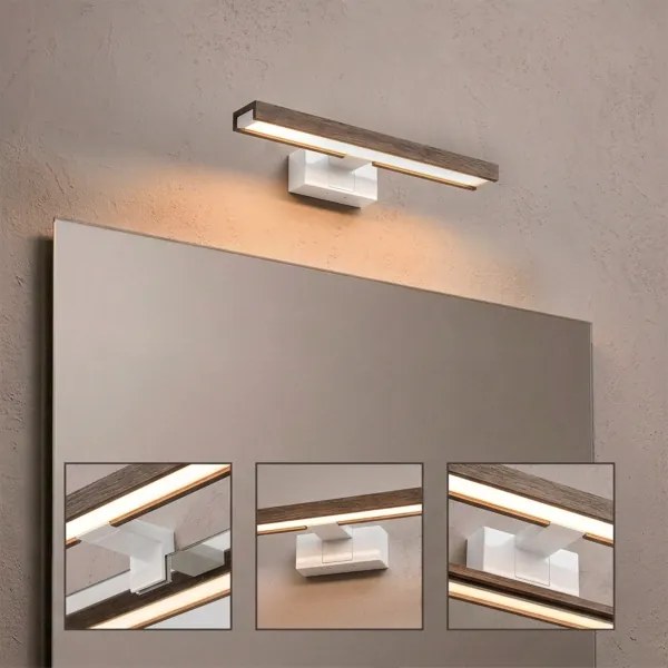 Brilagi-LED Lumină pentru oglindă de baie 3-în-1 WOODY MIRROR LED/8W/230V 40 cm IP44 alb/stejar