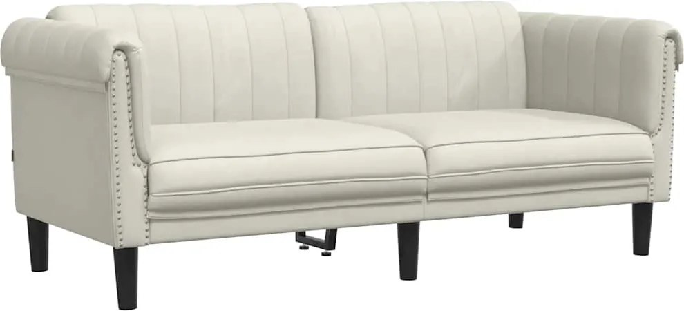 vidaXL Canapea cu 2 locuri, crem, catifea