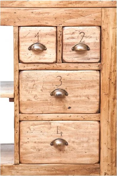 Banc de tamplar, L116 63 H90 cm, 4 sertare, natur, lemn masiv