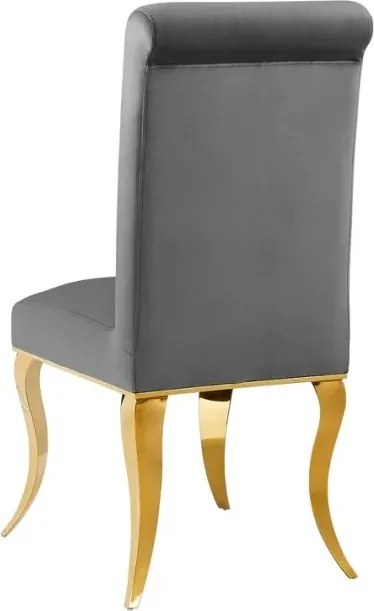 Set 2 scaune stil baroc Modern Barock, gri/ auriu