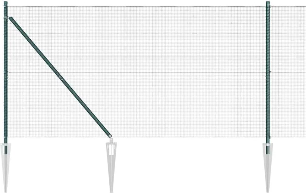 vidaXL Stâlp de gard. Verde 10 x 1,4 m (plasă 12 x 12 mm) Oțel și PVC