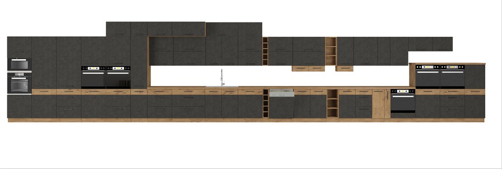 Dulap de bucătărie pentru alimente Virion 40 DK 210 2F (stejar lancelot + gri). 1032607