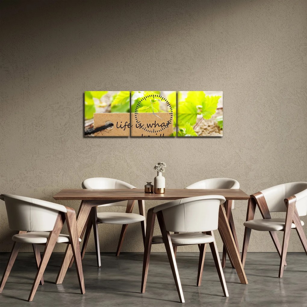 Tablou - Citat (cu ceas) (90x30 cm)