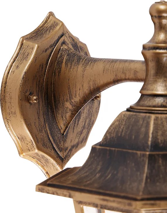 Aplică de perete exterioară antică aurie IP44 - New Haven