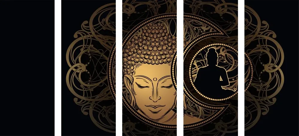 Tablou 5-piese putere armonioasă a lui Buddha