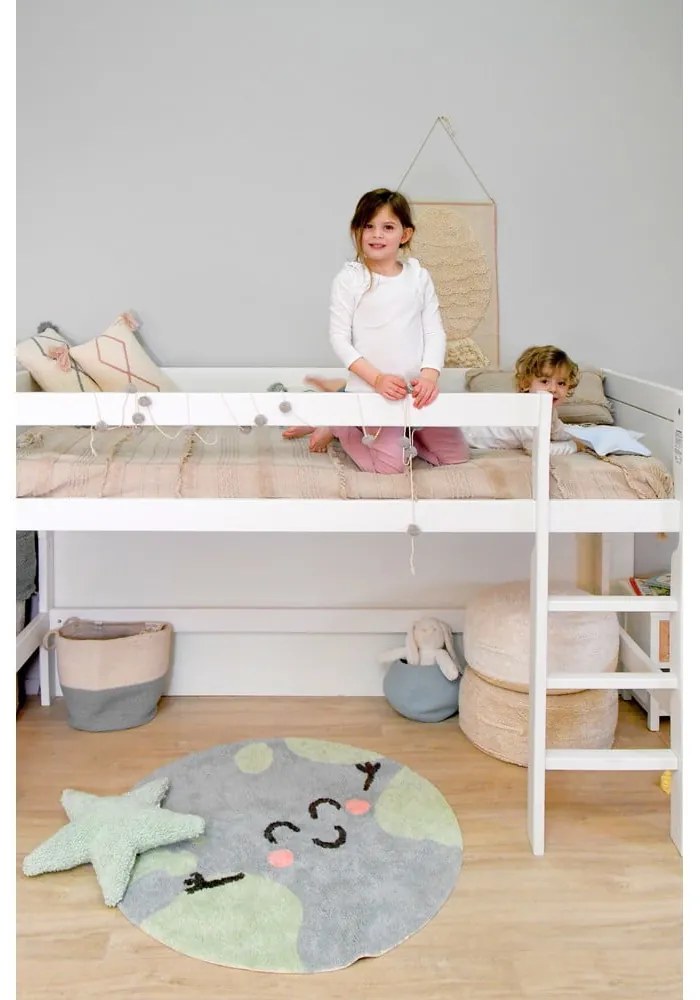 Covor pentru copii albastru lavabil/țesut manual din bumbac ø100 cm Big Big World – Lorena Canals