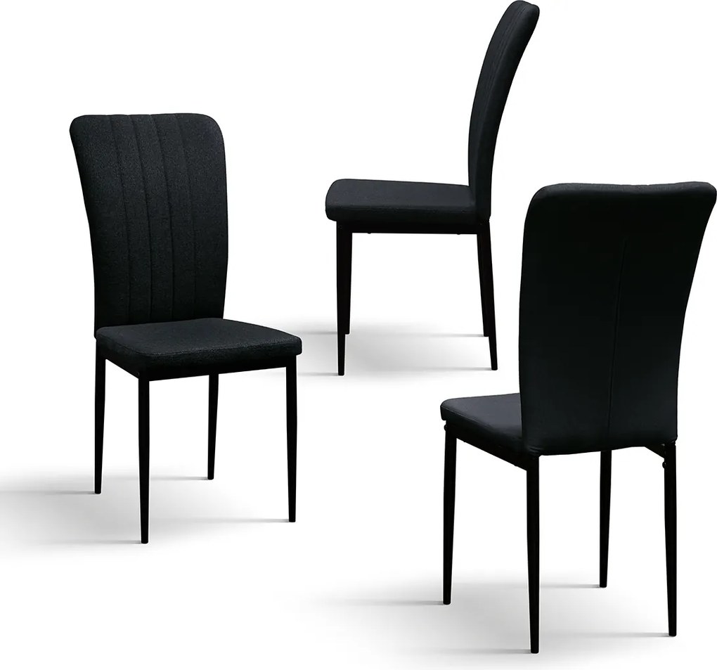 SET 6 Scaune Alto, tesatura ,structura metalica - STANDARD - NEGRU