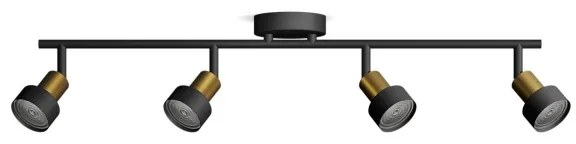 Spot Philips CONDUIT 4xGU10/5W/230V negru/alamă