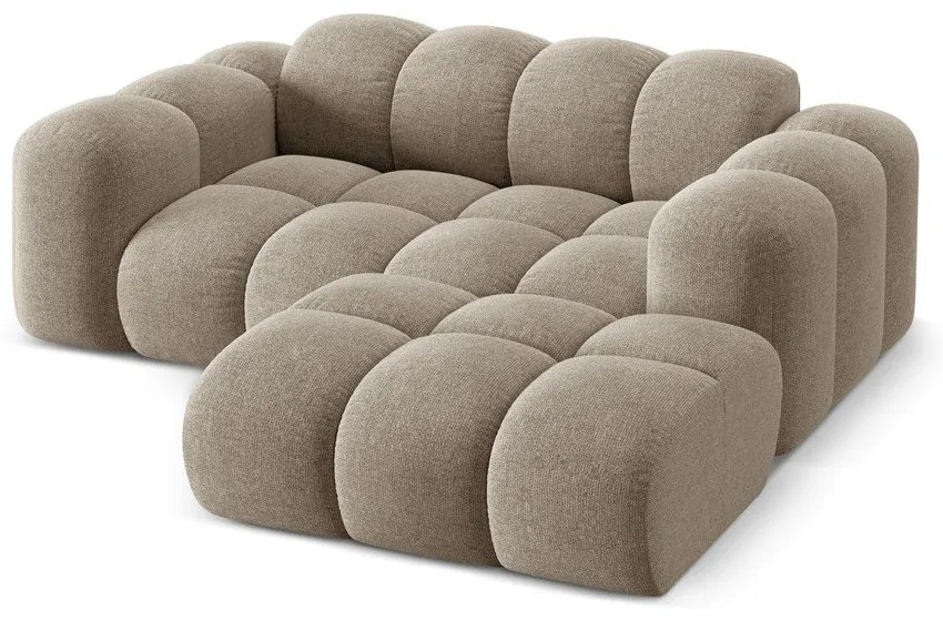 Colțar maro deschis cu tapițerie din chenille (cu colț pe partea dreaptă/cu șezlong) Treno – Cosmopolitan Design