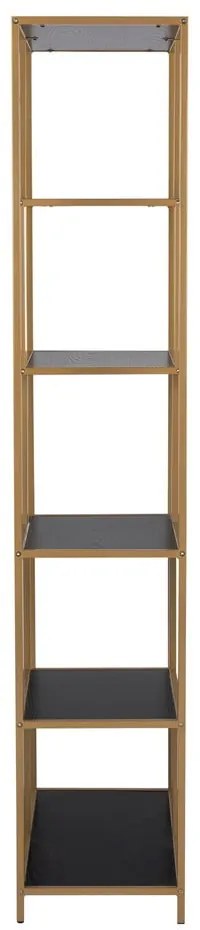 Bibliotecă neagră/aurie 77x185 cm Seaford – Actona