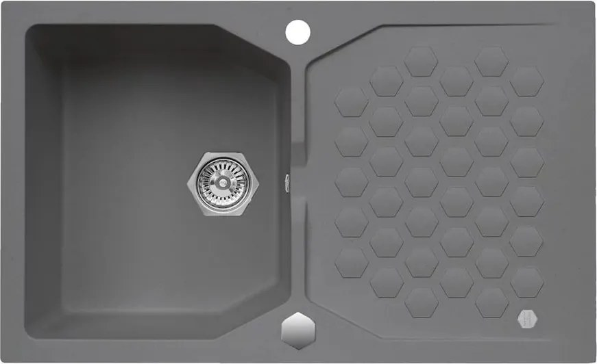 Chiuveta compozit Alveus Sensual 30 Steel gri metalizat 85x52 cm