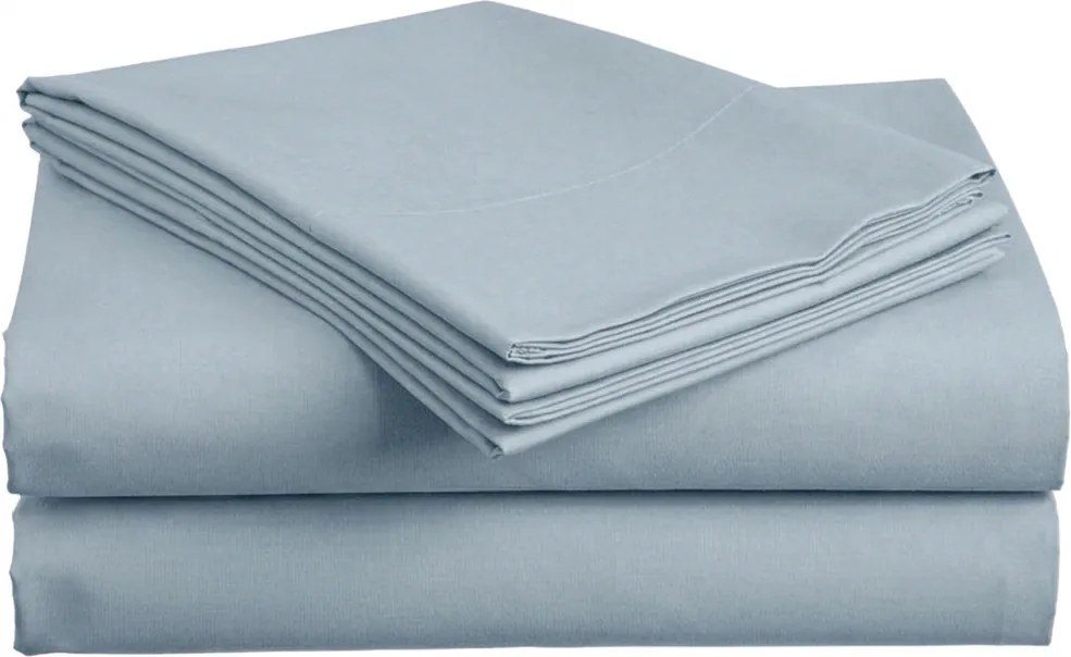 Cearsaf din bumbac 140x240 cm albastru deschis, 100% bumbac
