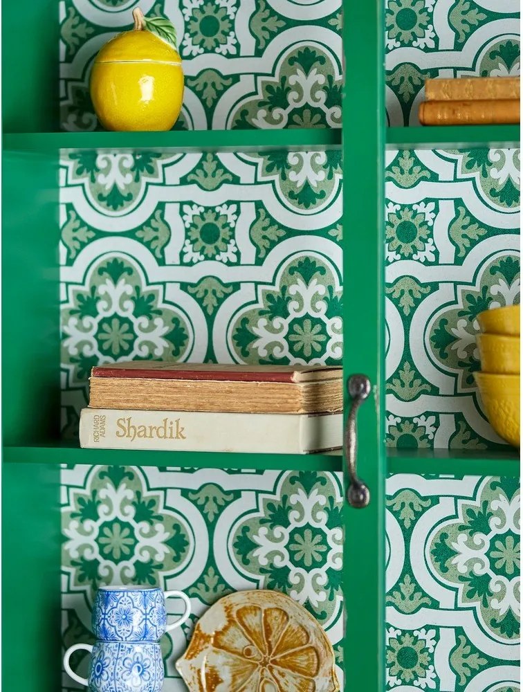 Vitrină verde din lemn de brad suspendată 81x122x22 cm Hazem – Bloomingville