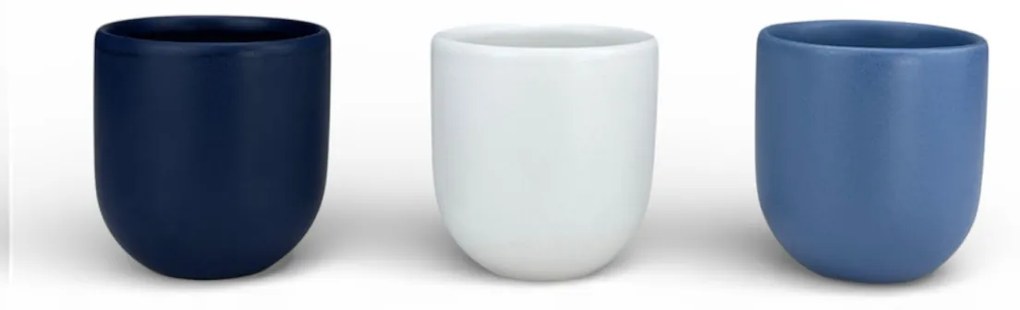 Set 3 cesti cafea Pahare Novum Trio Fjord, glazura mata, 250ml