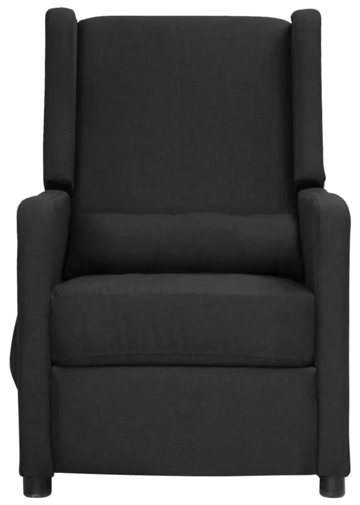 339002 vidaXL Fotoliu rabatabil, negru, material textil