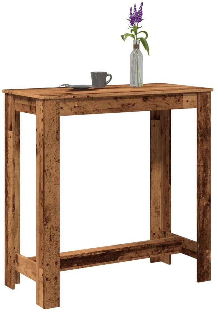 vidaXL Masă de bar, lemn vechi, 102x50x103,5 cm, lemn prelucrat