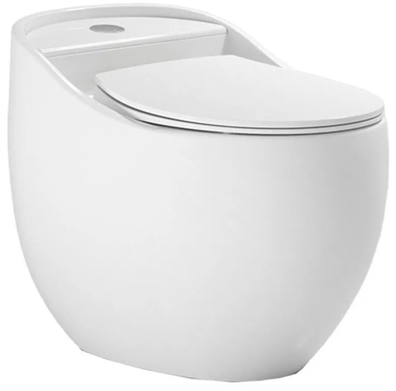 Set vas WC compact pe pardoseala Rune Ymir Rimless alb cu rezervor si capac softclose