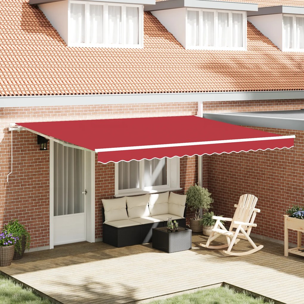 vidaXL Material de înlocuire pentru copertină Roșu 450 × 300 cm Pânză