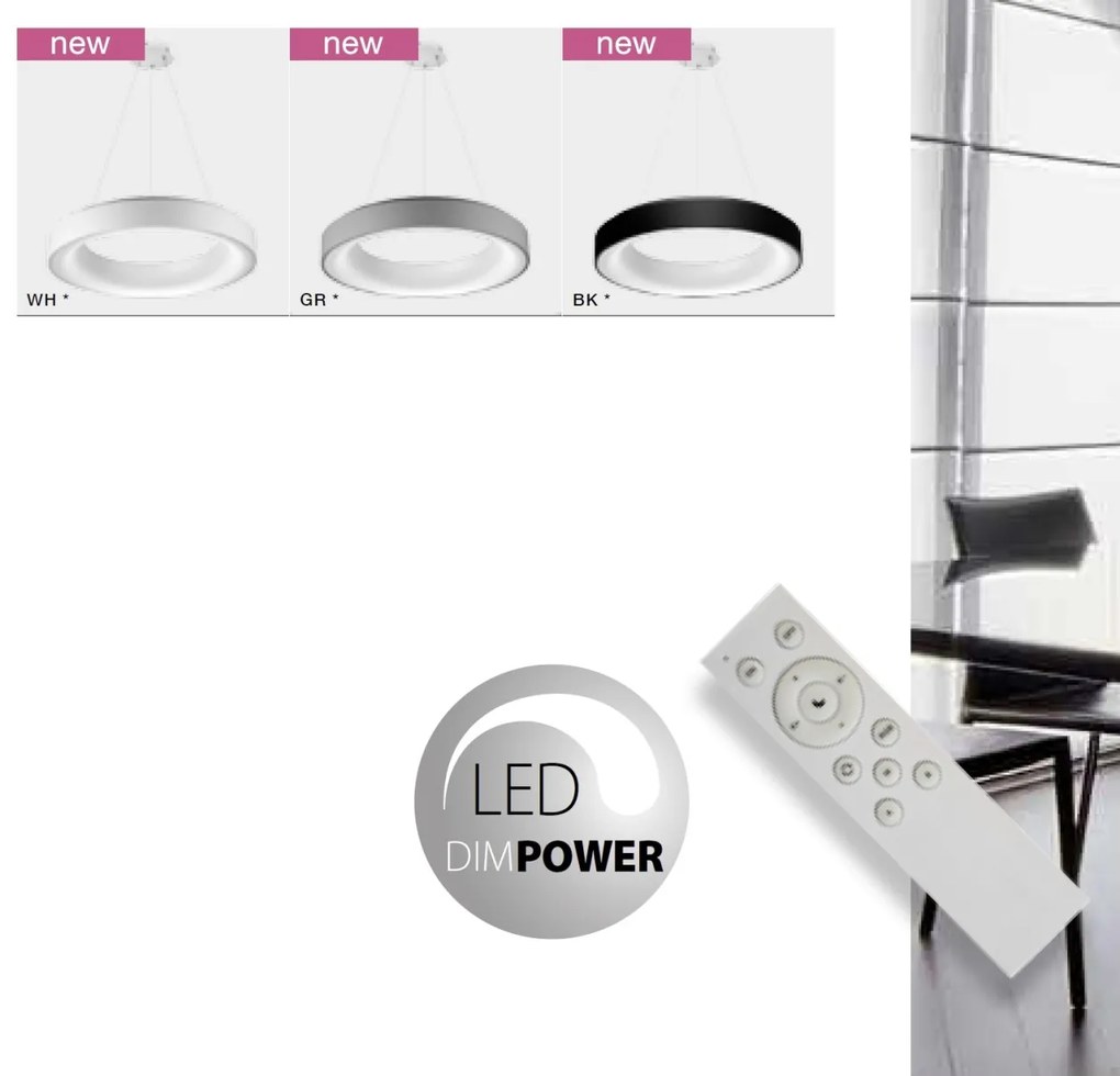 Lustra LED dimabila cu telecomanda SOVANA 55 gri