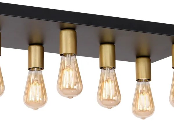 Plafonieră FILO 11xE27/60W/230V neagră/aurie