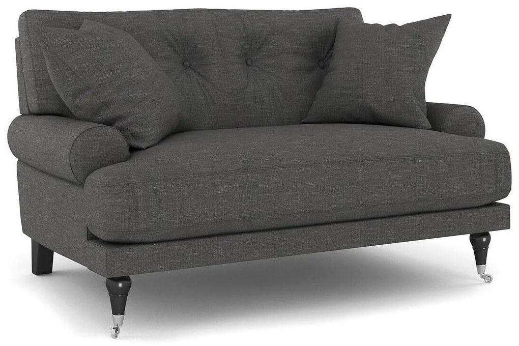Canapea Seattle E123Numărul de locuri: 2, Gri, 142x100x87cm, Tapiterie, Picioare: Metal, Lemn, Role