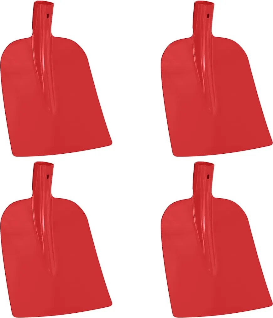vidaXL Cap de lopată 4 pcs Roșu 32 x 24,5 cm Oțel vopsit electrostatic