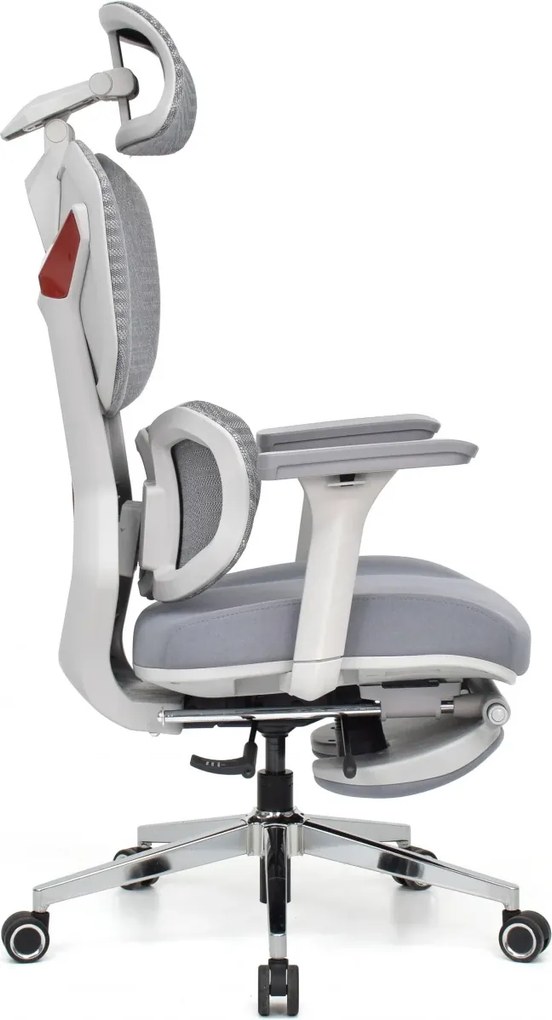 Scaun Ergonomic ProMesh X4D – Tetieră 4D, Suport Lombar Reglabil, Cotiere 4D, Sezut Translatie, Reclinare, Suport Picioare, Mesh, Gri
