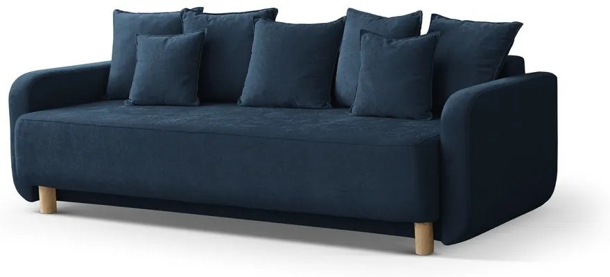Canapea albastru-închis extensibilă, cu spațiu de depozitare 231 cm Elen – Micadoni