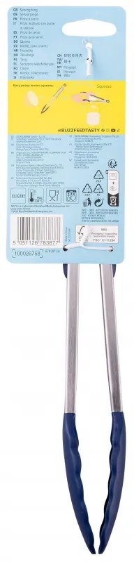 Cleste pentru servire Tasty 678387, 34,5 cm, Maner din silicon, Otel inoxidabil, Albastru
