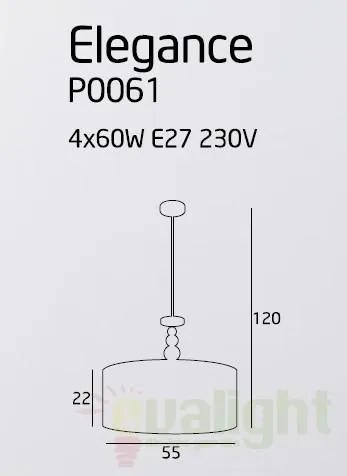 Lustra, Pendul diametru 55cm Elegance P0061 MX