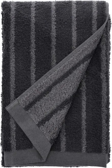 Prosop din bumbac froté Södahl Stripes, 140 x 70 cm, gri