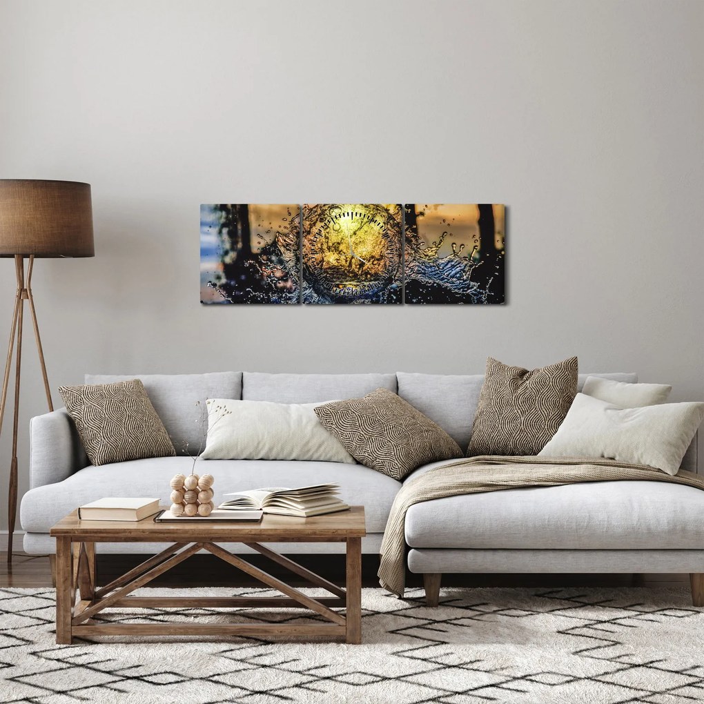 Tablou cu apa (cu ceas) (90x30 cm)