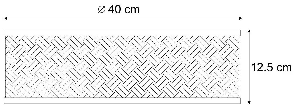 Plafonieră orientală din ratan cu negru 40cm - Tremmo