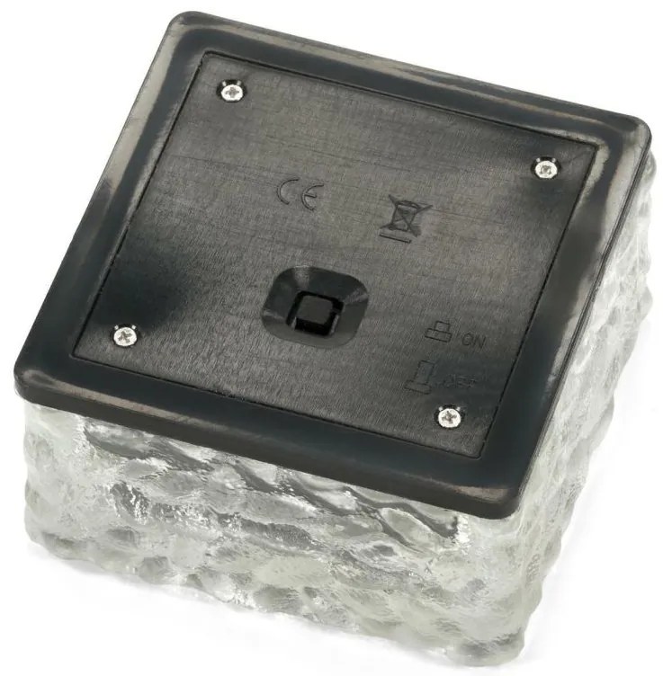 Iluminat solar exterior-cub de sticlă-alb 9,5x9,5x4,5 cm