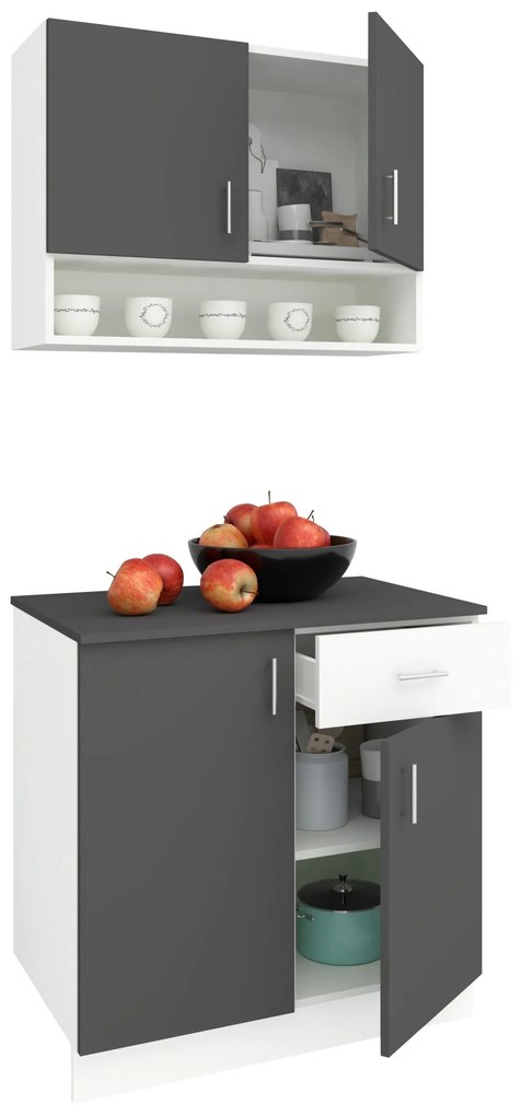Set Bucatarie Berna, Antracit/Alb, L 80 cm