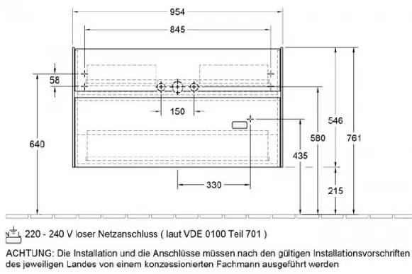 Set mobilier 95.4cm Villeroy&amp;Boch Collaro Nordic Oak, cu lavoar Subway 2.0 si oglinda 100cm, C011L0VJ+7175A101+A3101000