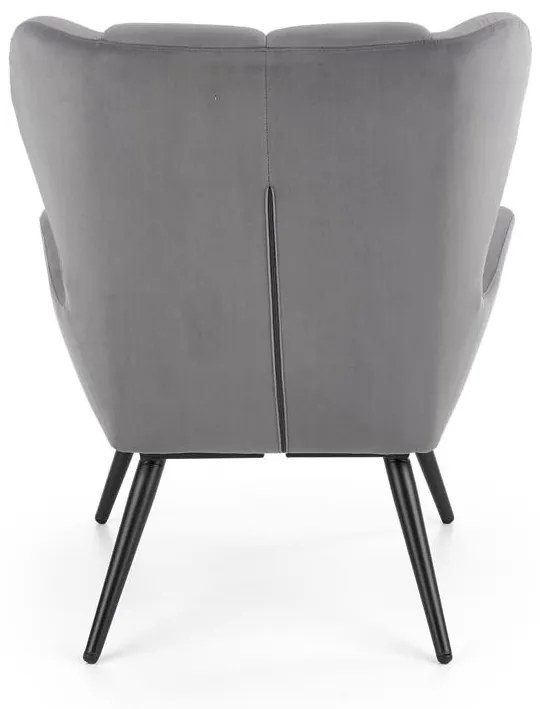 Fotoliu Tyrion velvet gri H91 cm